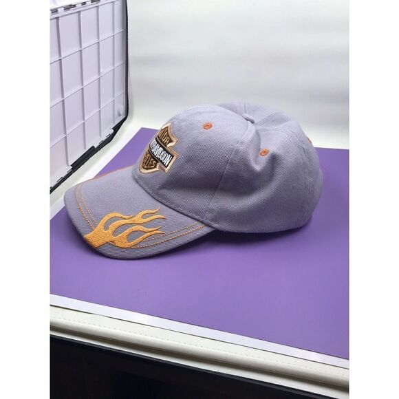 Harley Davidson Cap Tan/ Orange  100% Cotton  One Size Embroider - Picture 2 of 5